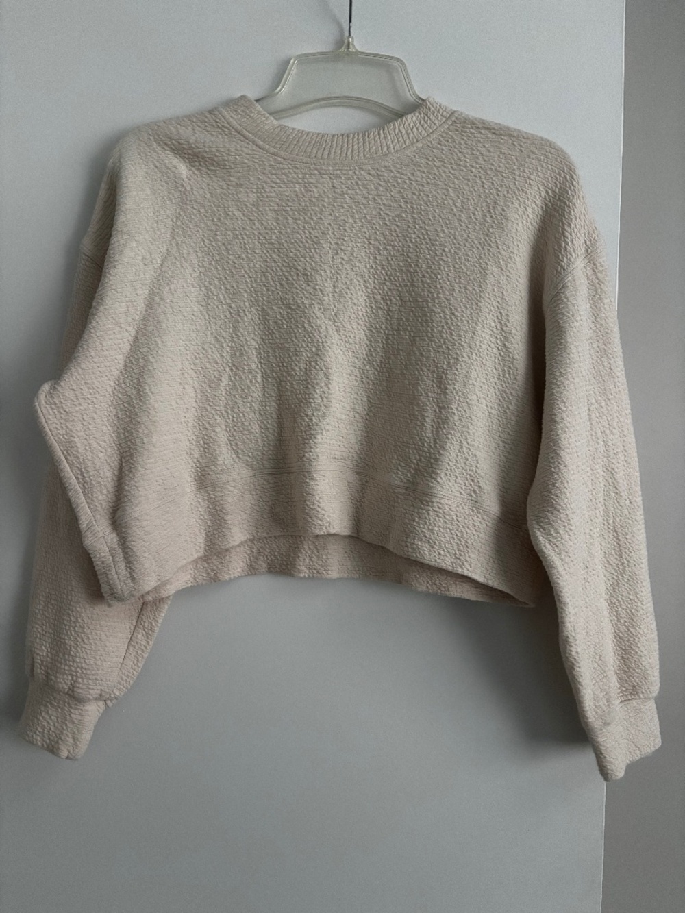Lululemon textured crop crewneck pullover cream